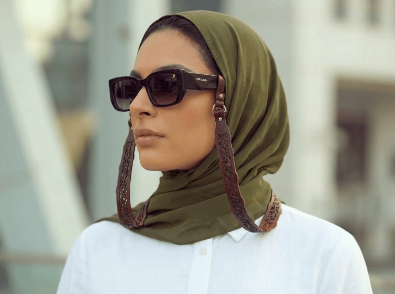 بند عینک چرمی هندسی زنانه