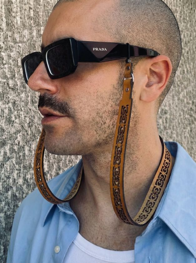 بند عینک مردانه زنانه چرم با طراحی خاص