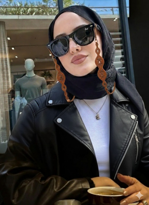 بند عینک چرمی هندسی زنانه