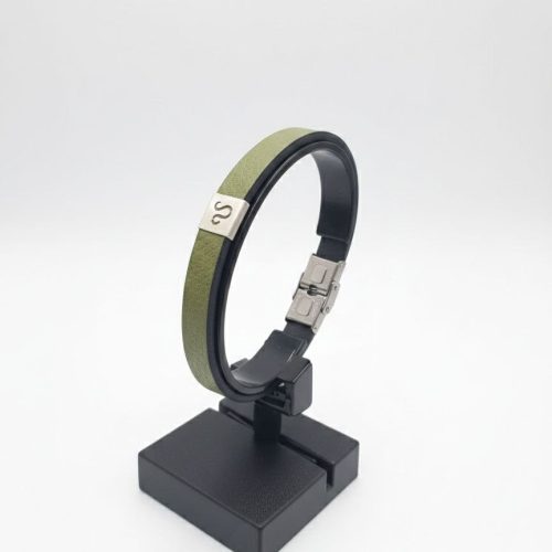 - نقره-دستبند چرم- دستبند نقره-چرم-مردانه- زنانه