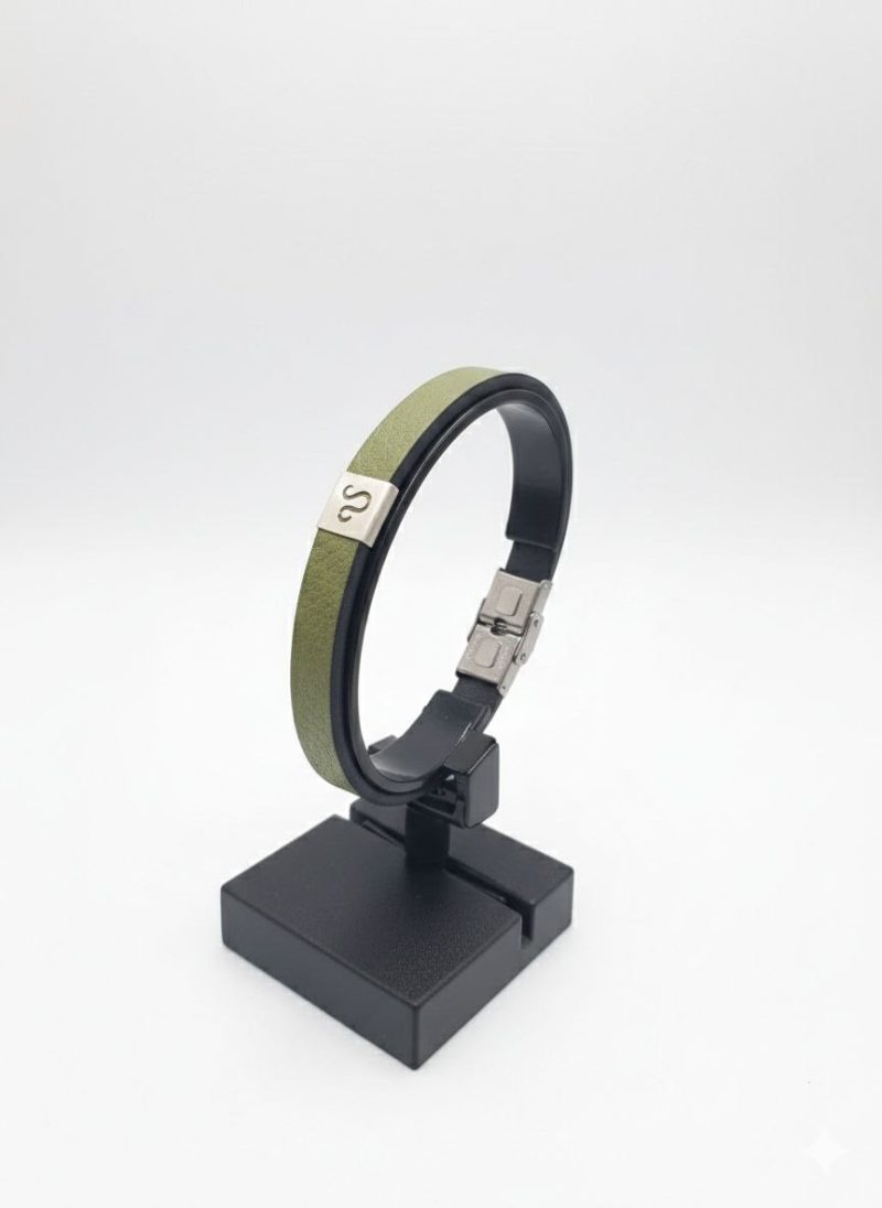 - نقره-دستبند چرم- دستبند نقره-چرم-مردانه- زنانه